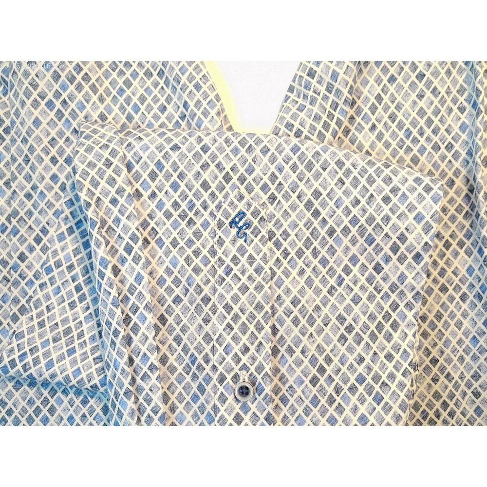 Robert Graham Barton Blue Geometric Diamond Print Classic Fit Shirt 2XL NWT - Picture 4 of 4